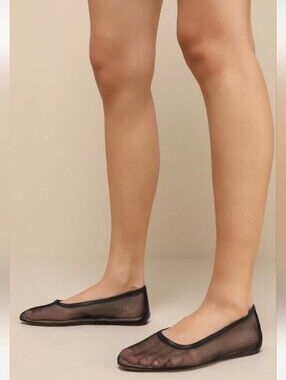 NIB Chinese Laundry Aurelle Mesh Ballet Flats-Black